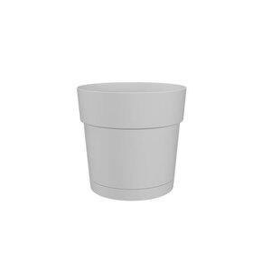 Pot à fleurs et plantes rond plastique - Réservoir d'eau - Ø 30 cm - Taupe
