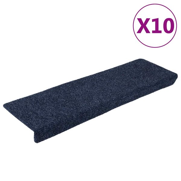 vidaXL Tapis d'escalier autocollants 10 pièces 65 x 21 x 4 cm Anthracite Bord rectangulaire