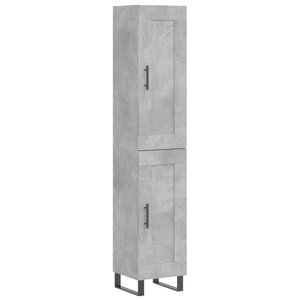vidaXL Buffet haut Gris béton 34 5x34x180 cm Bois d'ingénierie