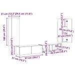 vidaXL Ensemble de meuble TV mural Montage mural 4 Pièces Chêne Sonoma