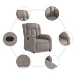 vidaXL Fauteuil de massage inclinable Taupe Tissu