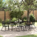 vidaXL Ensemble de salle à manger pour jardin 7 Pièces Noir Rattan PVC