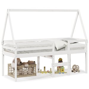 vidaXL Lit haut sans matelas blanc 75x190 cm bois de pin massif