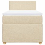 vidaXL Sommier à lattes de lit et matelas Crème 90x190 cm Tissu