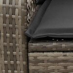 vidaXL Chaise à bascule de jardin avec coussins gris résine tressée