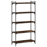 vidaXL Bibliothèque 5 niveaux chêne fumé 80x30x154cm bois d'ingénierie