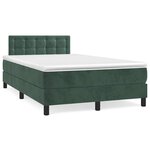 vidaXL Sommier à lattes de lit avec matelas LED vert foncé 120x190 cm