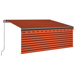 vidaXL Auvent rétractable manuel store LED 3 5x2 5 m Orange et marron