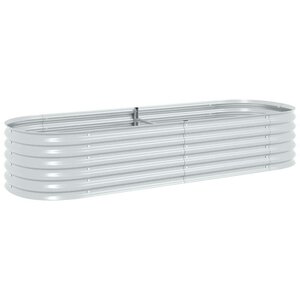 vidaXL Lit surélevé de jardin 240x80x44 cm Acier galvanisé Argenté