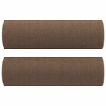 vidaXL Canapé 3 places avec oreillers décoratifs marron 180 cm tissu