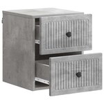 vidaXL Cabinet de chevet mural Gris béton 33 x 34 5 x 40 cm