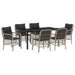 vidaXL Ensemble de salle à manger pour jardin 7 Pièces Gris clair