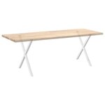 vidaXL Pieds de table à manger en forme de X  2 pièces  blanc  80 x (72-73) cm  acier
