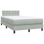 vidaXL Sommier à lattes de lit et matelas et LED gris clair 120x220cm velours