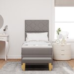 vidaXL Lit à ressorts avec matelas et banc Taupe 80x200 cm Tissu