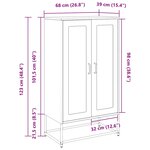 vidaXL Buffet haut blanc 68x39x123 cm acier