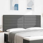 vidaXL Tête de lit Hauteur réglable Manuel Gris foncé 200 cm tissu