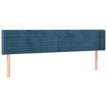 vidaXL Tête de lit avec oreilles Bleu foncé 163x16x78/88 cm Velours
