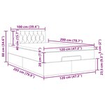 vidaXL Cadre de lit ottoman et matelas gris clair 120x200 cm velours