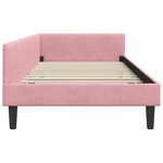 vidaXL Cadre de lit d'angle Rose 90 cm x 190 cm VeloursetContreplaqué