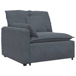 vidaXL Canapé modulaire avec coussins en velours gris foncé