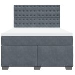 vidaXL Sommier à lattes de lit et matelas Gris foncé 140x190cm Velours