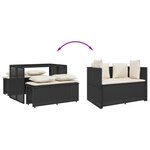 vidaXL Ensemble à manger de jardin avec coussins 3 Pièces Noir