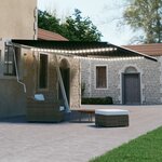vidaXL Auvent manuel rétractable avec LED 500x300 cm Anthracite