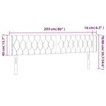 vidaXL Tête de lit avec oreilles Gris foncé 203x16x78/88 cm Tissu