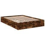 vidaXL Cadre de lit et tiroirs chêne fumé 120x190 cm bois d'ingénierie