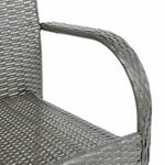 vidaXL Chaises empilables d'extérieur lot de 6 Gris Résine tressée