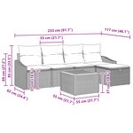 vidaXL Ensemble de canapé de jardin à 6 pièces avec coussins gris en rotin poly