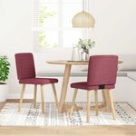 vidaXL Chaises à manger lot de 2 rouge bordeaux tissu