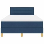 vidaXL Lit ressort avec matelas bleu 120x200 cm en tissu