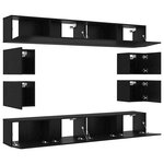 vidaXL Ensemble meuble TV 8 Pièces Chêne noir Bois d'ingénierie