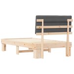 vidaXL Cadre de lit avec tête de lit rembourrée Gris foncé