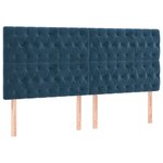 vidaXL Sommier à lattes de lit et matelas Bleu foncé 180x200cm Velours