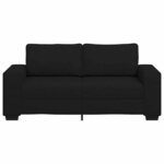 vidaXL Canapé à 2 places noir 180x77x82 cm tissu