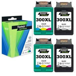 Compatible HP 300XL Pack 4 Cartouches Noir cyan magenta jaune (CN637EE)
