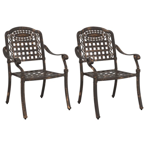 Chaises de jardin vidaXL 2 Pièces Aluminium moulé bronze
