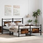 vidaXL Cadre de lit sans matelas chêne fumé 150x200 cm bois ingénierie