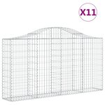 vidaXL Paniers à gabions arqués 11 Pièces 200x30x100/120 cm Fer galvanisé