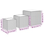 vidaXL Jardinières d'extérieur 3 Pièces marron résine tressée