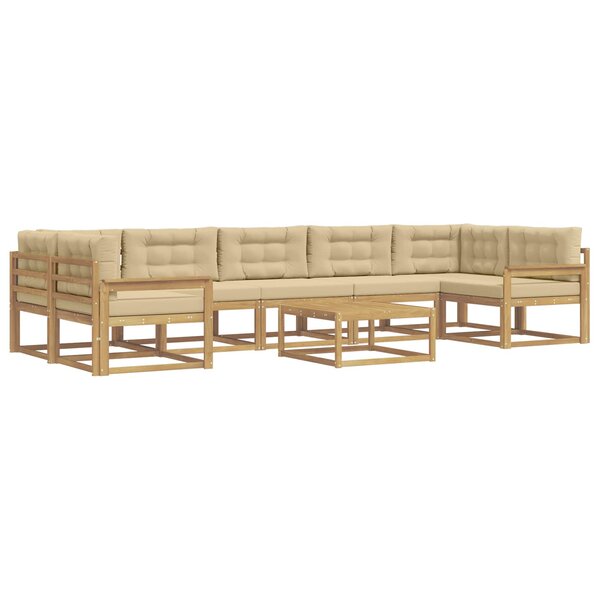 vidaXL Ensemble de canapés d'extérieur 6 pc Blanc et Beige