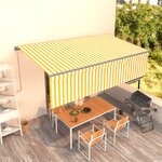 vidaXL Auvent rétractable automatique avec store 5x3 m Jaune et blanc