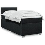 vidaXL Sommier à lattes de lit avec matelas Noir 90x200 cm Tissu