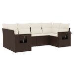 vidaXL Salon de jardin avec coussins 6 Pièces marron résine tressée
