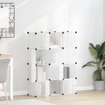 vidaXL Organiseur de rangement en cube avec 12 cubes et portes en PP transparent