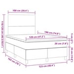 vidaXL Sommier à lattes de lit avec matelas taupe 120x190 cm tissu