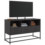 vidaXL Meuble TV noir 100 5x39x60 5 cm acier